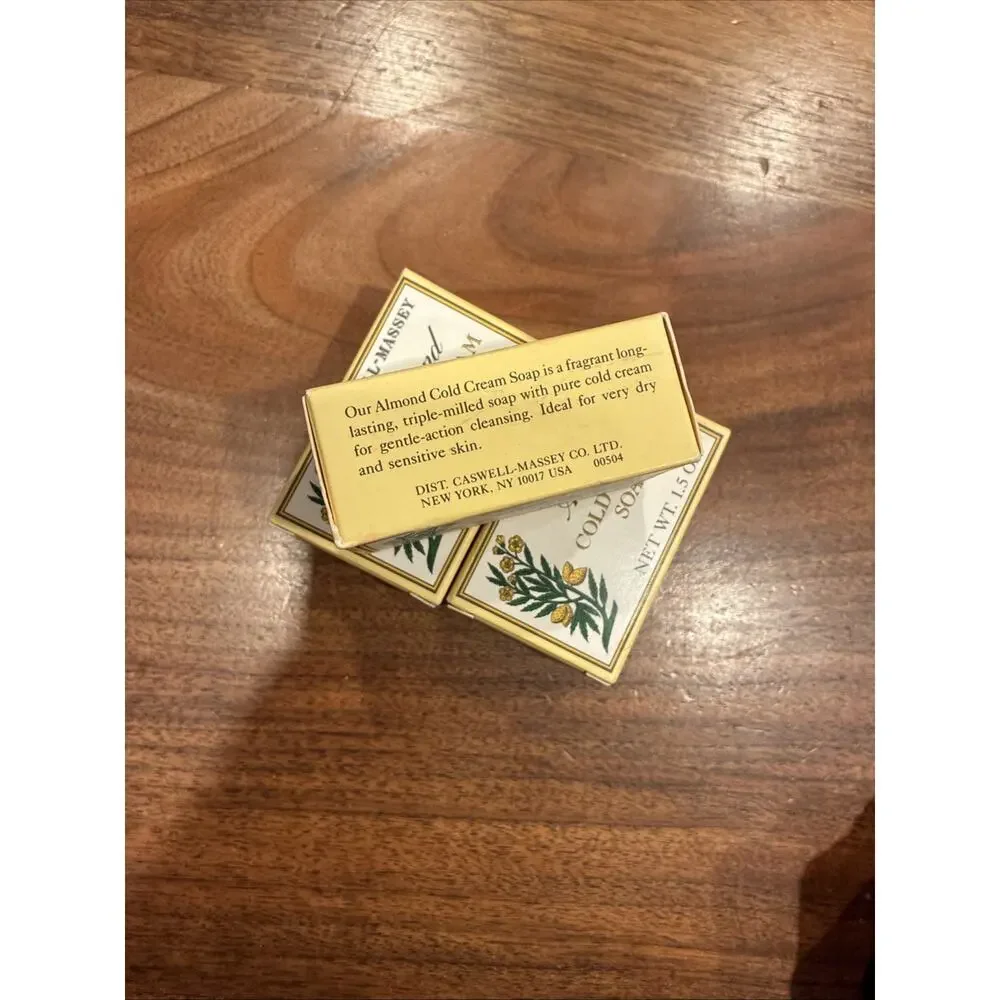 Caswell-Massey Almond Cold Cream Soap, Vintage, 3 Bars, 1.5 oz Each